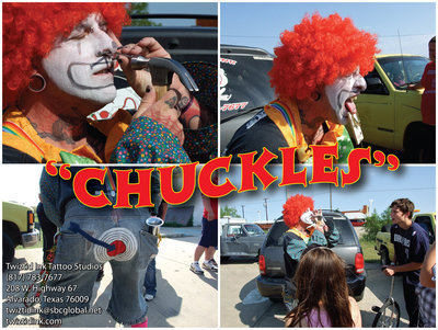 Image: Chuckles the clown pulled out his bag of tricks during the IYAA Sports Carnival.