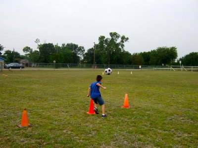 Image: Zig zagging through the cones on the obstacle course.