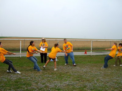 Image: Tug of War between the six graders – boys against the girls. The boys won this one!