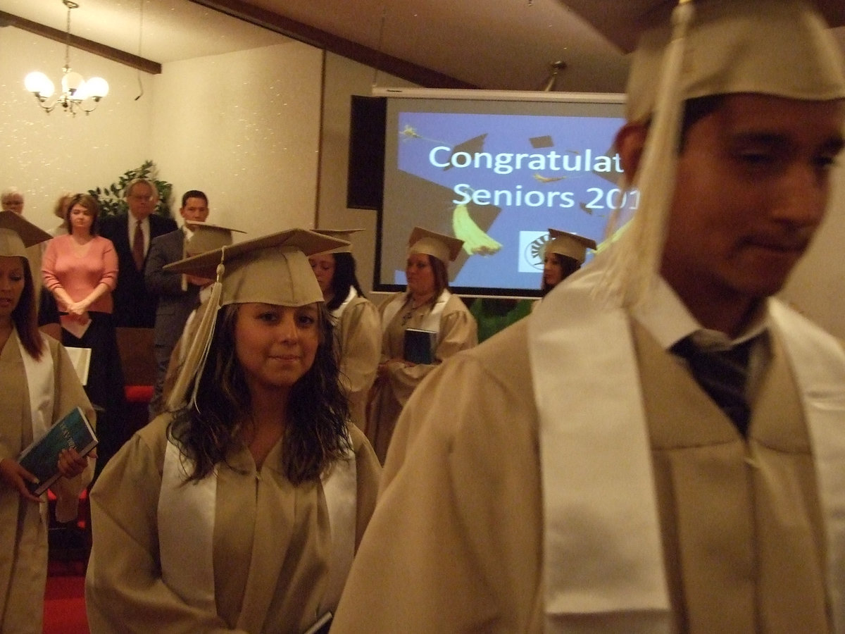 Image: Delma Garcia and Eddie Garcia exit the sanctuary.