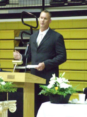 Image: Keynote speaker, Jason Smithey, graduated from IHS in 1991.