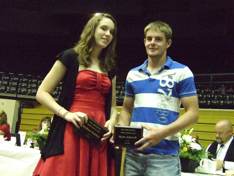 Image: The athletes with the highest everall GPA goes to Melissa Smithey and Ryan Ashcraft.