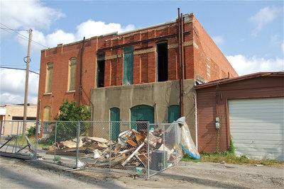 Image: The backside of the demolition site.