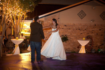 Image: Their first dance as a wedded couple.