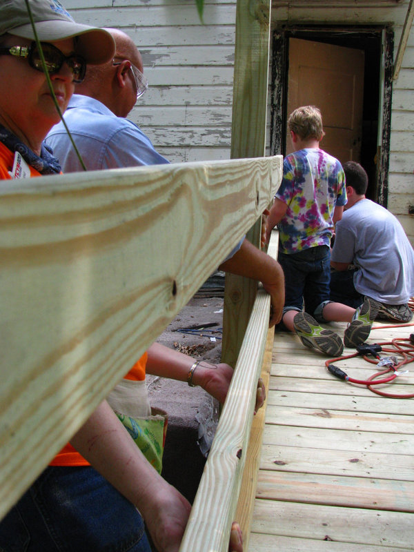 Image: Wheel chair ramps were just some of the items the youth built in Oakdale.