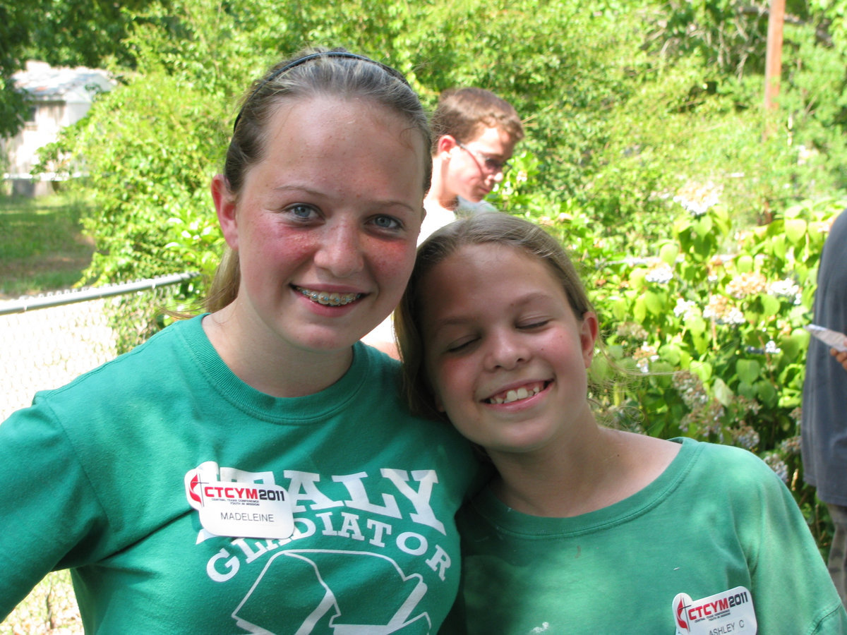 Image: Maddie and Ashley take a moment to smile.