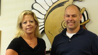 Image:  Sharon Davis, new Italy High School counselor, and Lee Joffre, junior high/high school principal