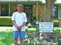 Image: Billy Copeland proud of his “Yard of the Month” award.