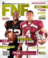 Image: The Old Coach Friday Night Football Texas , or FNF Texas, debuts nationally on July 13 and hits newsstands July 19. The front cover includes two of the top 2012 prospects in the nation (Johnathan Gray from Aledo HS and Cayleb Jones of Austin High), representing more than 160,000 high school players across Texas.