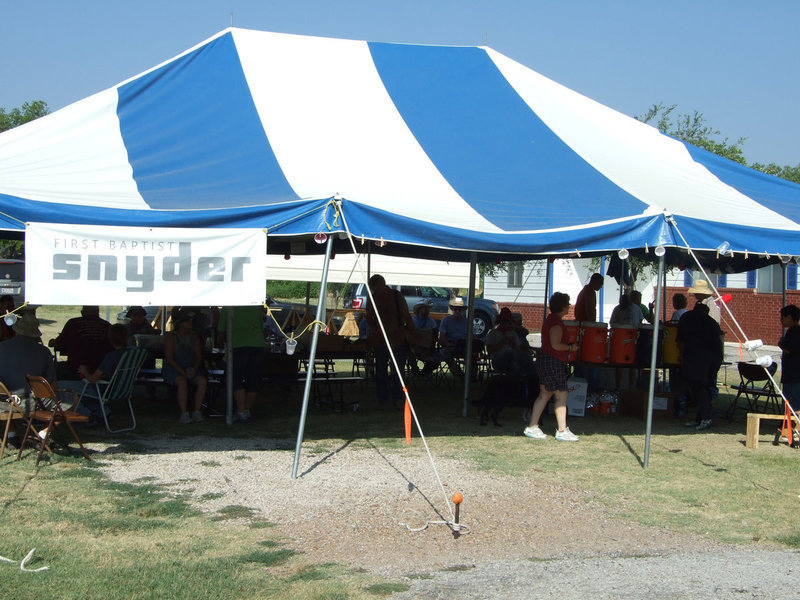 Image: The cookie tent was set up for breaks.