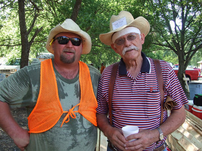 Image: James Woodall of Flint, Texas and Fred Cross of Snyder, Texas are proud to spend their vacation working for Mt. Gilead.