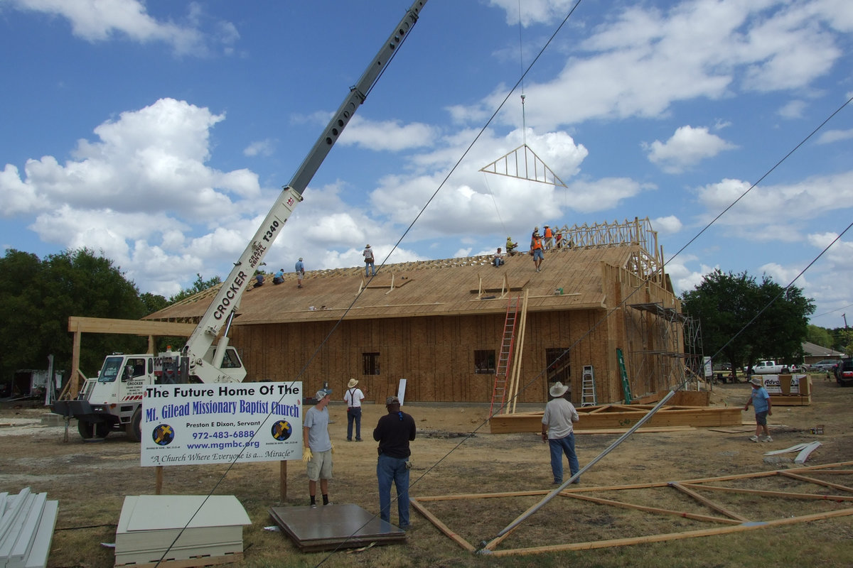 Image: Bryant Cockran, helps organize the construction process.