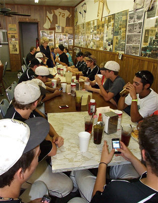 Image: Italy’s select baseball team is treated to lunch by coach Mark Stiles at the Gladiators’ home away from home, the Uptown Cafe, in downtown Italy.