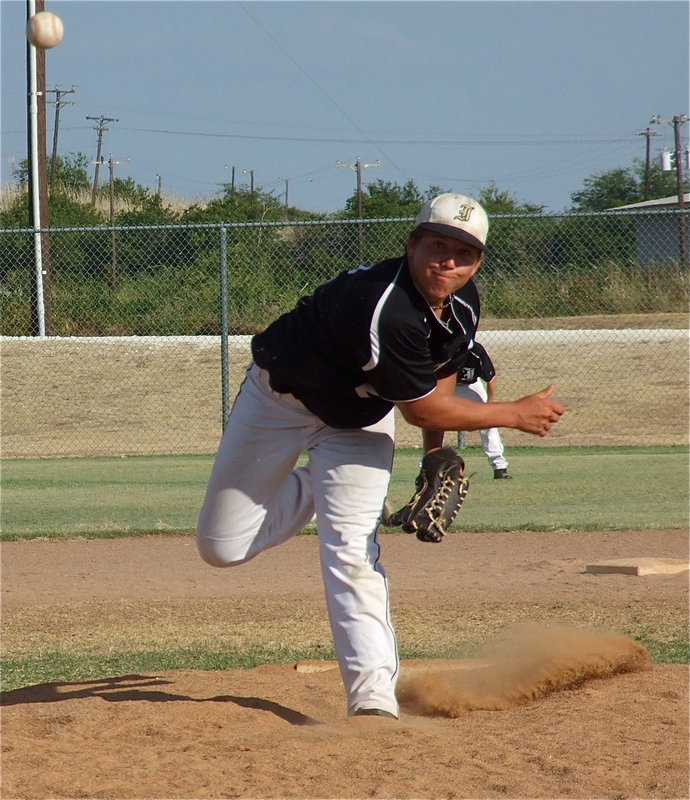 Image: Still pitching, Kyle Jackson was relentless on the mound for Italy.