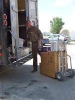 Image: Hal Cox is busy loading his truck and of course with a smile. We will miss Hal and his smile.
