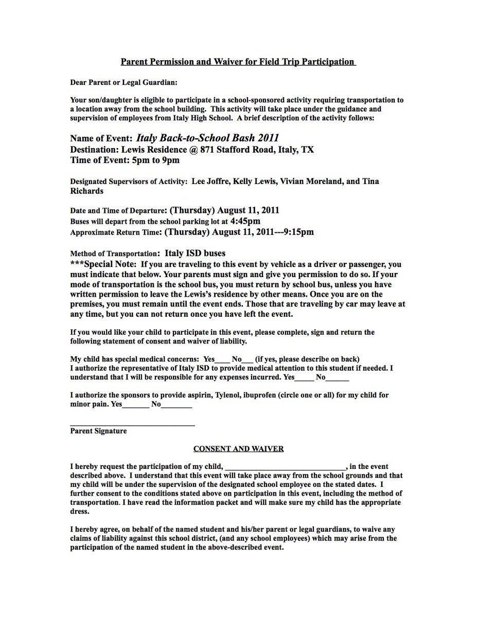 Image: Permission Form – page 1