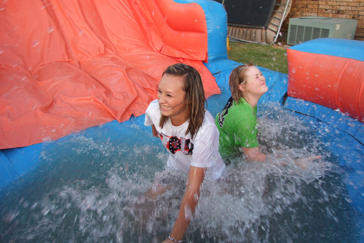 Image: Courtney Russell and Jesica Wilkins are enjoying the water.