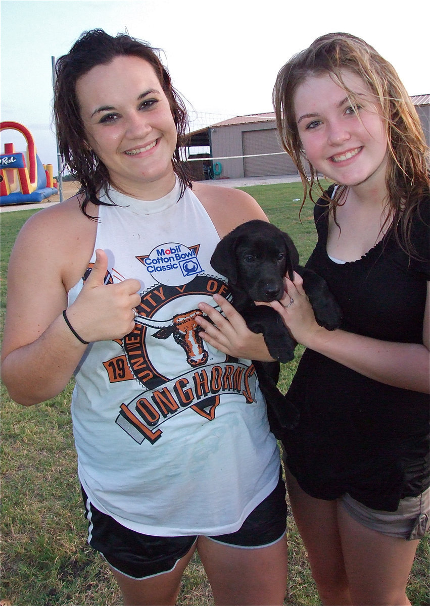 Image: Kaytlyn Bales and Taylor Turner are all smiles during the bash.