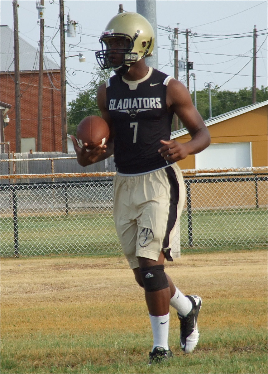 Image: Paul Harris looks good in his new Gladiator practice armour.