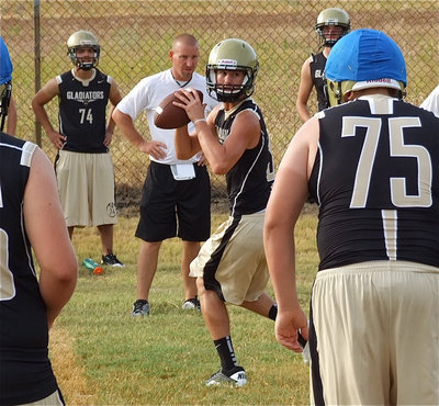 Image: Jase Holden has a solid grip on the Gladiator quarterback job.