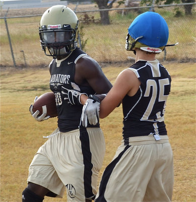 Image: The new practice gear runs like a champ as shown by Raheem Walker and Shad Newman.