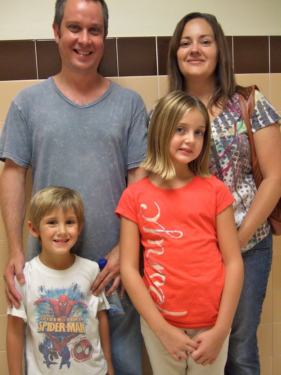 Image: Chris, Tara, Jackson and Jaden Perkins were all there meeting the teacher. Jaden is in the fourth grade this year and has Mrs. Janek for her teacher.