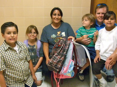 Image: The South family can’t wait for school to start. They were all there ready to meet the teachers. Mikey, Katie, Tessa (mom), Frankie, Michael (dad) and Evie.