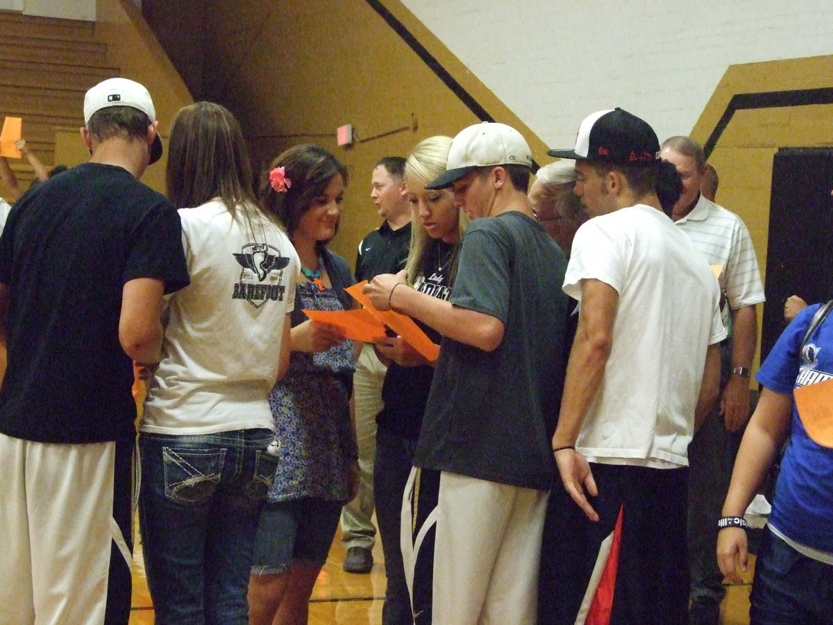 Image: The Italy High School students received their schedules for the 2011-2012 school year.