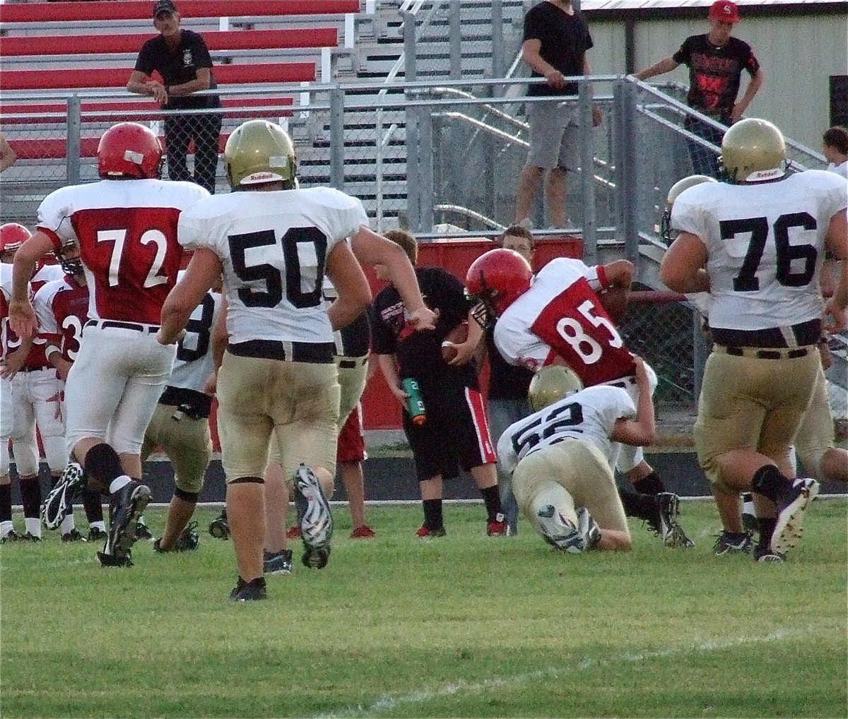 Image: Linebacker, Bailey Walton(52), makes the tackle on the edge. Walton, also recorded an interception against the Panthers.