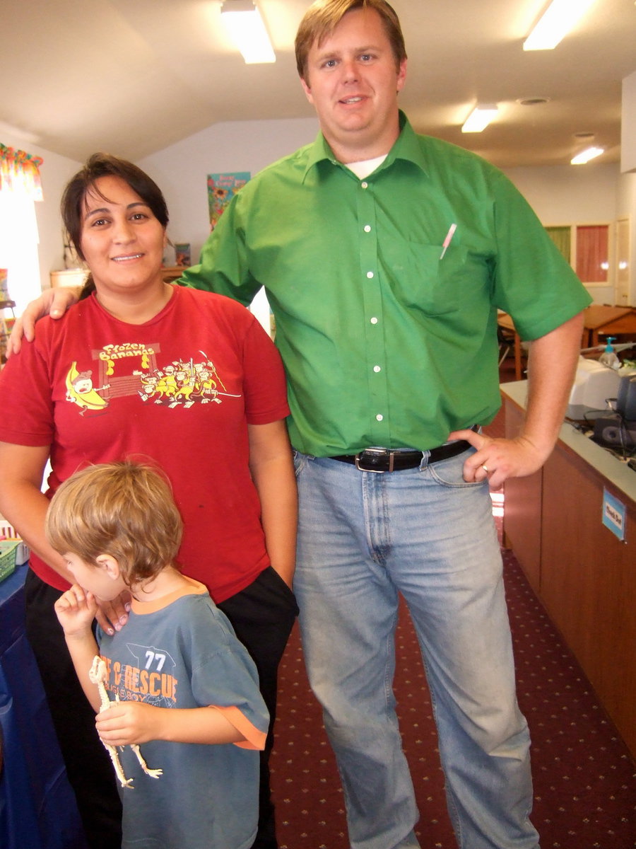 Image: Frankie, Tessa and Mike South joined in the fun at the book fair.