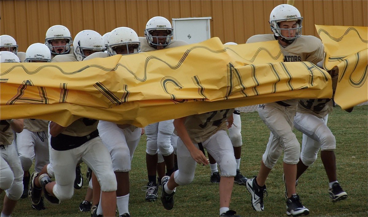 Image: The Italy Jr. High Gladiators take the field …