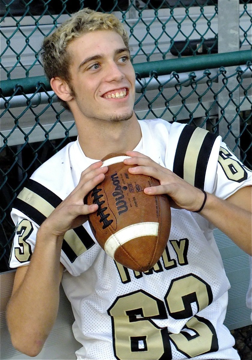 Image: Senior Brandon Souder looks forward to the game between his Gladiators and the Mustangs.