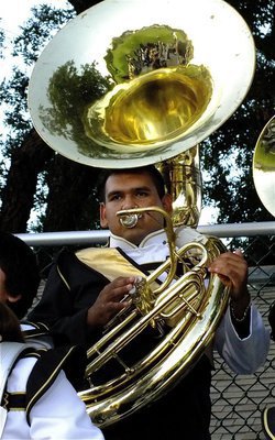 Image: Tuba-d for the Mustangs as the “Beat of Champions” marches on.