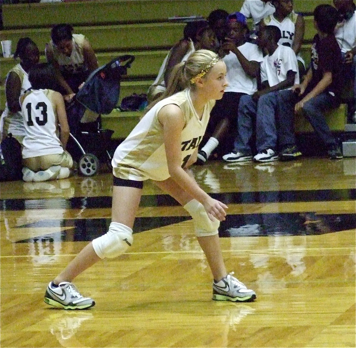 Image: Brittany Chambers gets settled in while awaiting Keene’s serve.