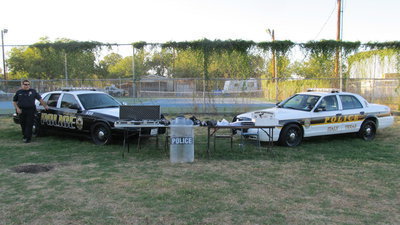 Image: The Italy Police Department had a display of their equipment.