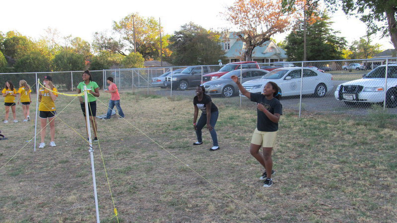 Image: Activities included volleyball.