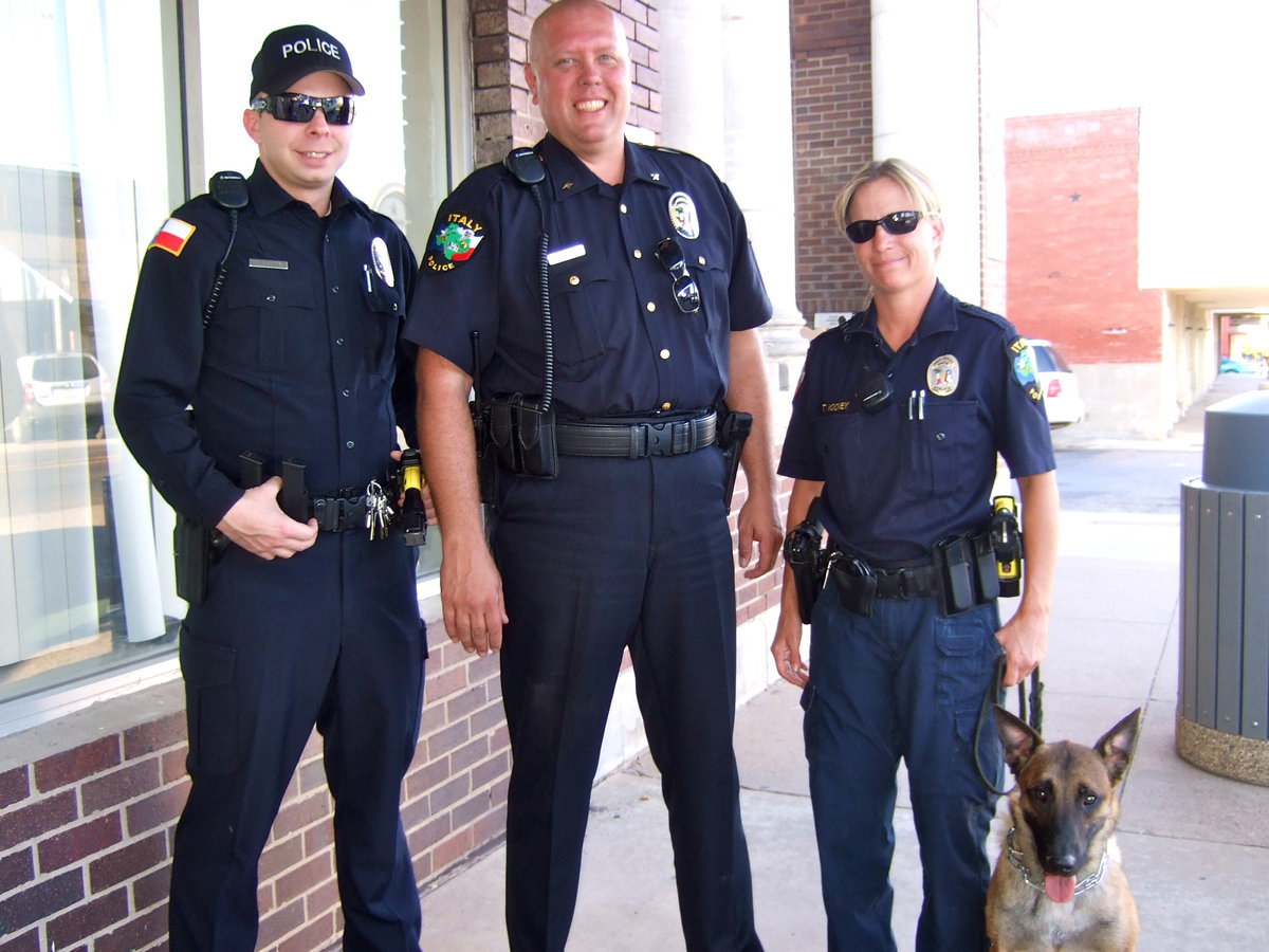 Image: Italy police chief, Diron Hill with his police officers getting ready for the big night.