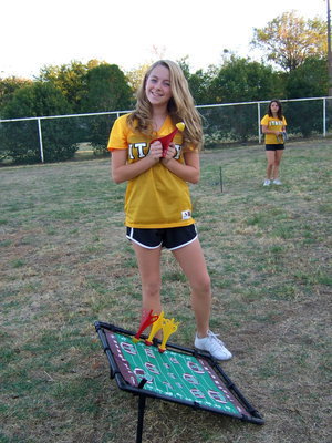 Image: Britney Chambers playing magnetic darts.