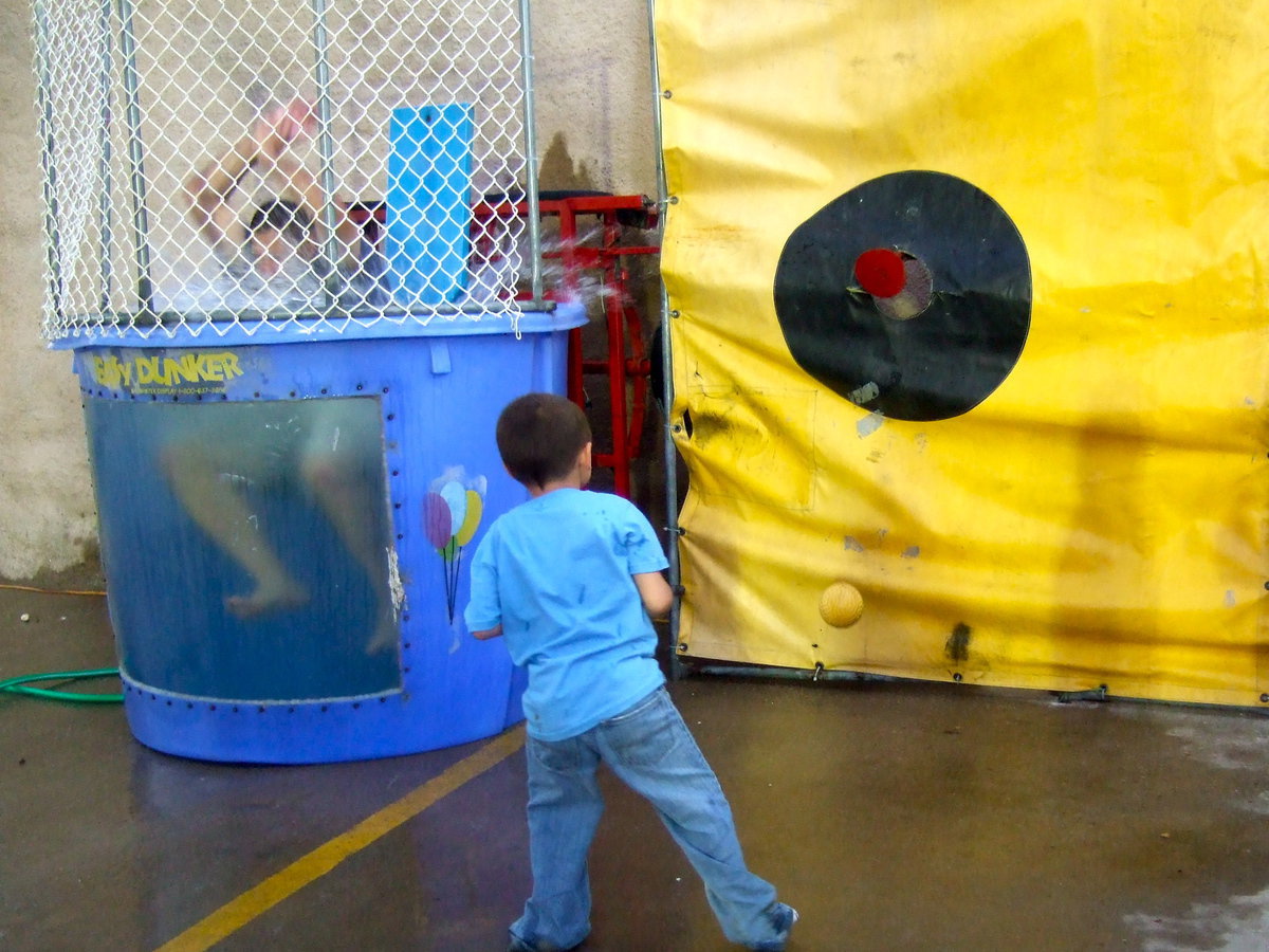 Image: Corey Serrata took pride in dunking his Grandpa (Police Chief Phoenix).