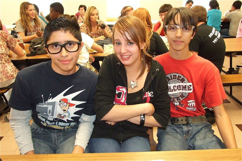 Image: Joseph Sage and Adam Michael prove nerd’s have more fun as they pose with Katelynn Smith.