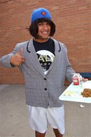 Image: Omar Estrada sports a little bit of everything on IHS Tacky Day.
