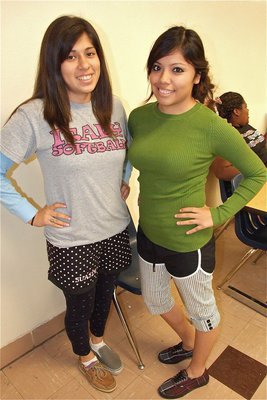 Image: Two Tacky! Alma Suaste and Yesenia Rodriguez are doing their senior year in style, sort of.