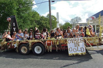 Image: The IYAA Cheerleaders (K-6th grades) represent the Italy Youth Athletic Association during the homecoming parade.