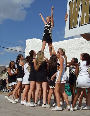 Image: Brittany Chambers and the entire IHS Cheerleading crew prove the sky is the limit for the Gladiators in 2011.