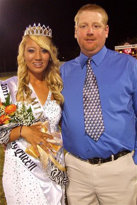 Image: Megan Richards is crowned IHS Homecoming Queen 2011 and is escorted by her father Allen Richards.