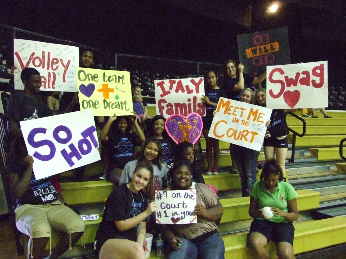 Image: Lady Gladiator varsity and JV take on Grandview during the second round of district games.  The crowd is ready to cheer.