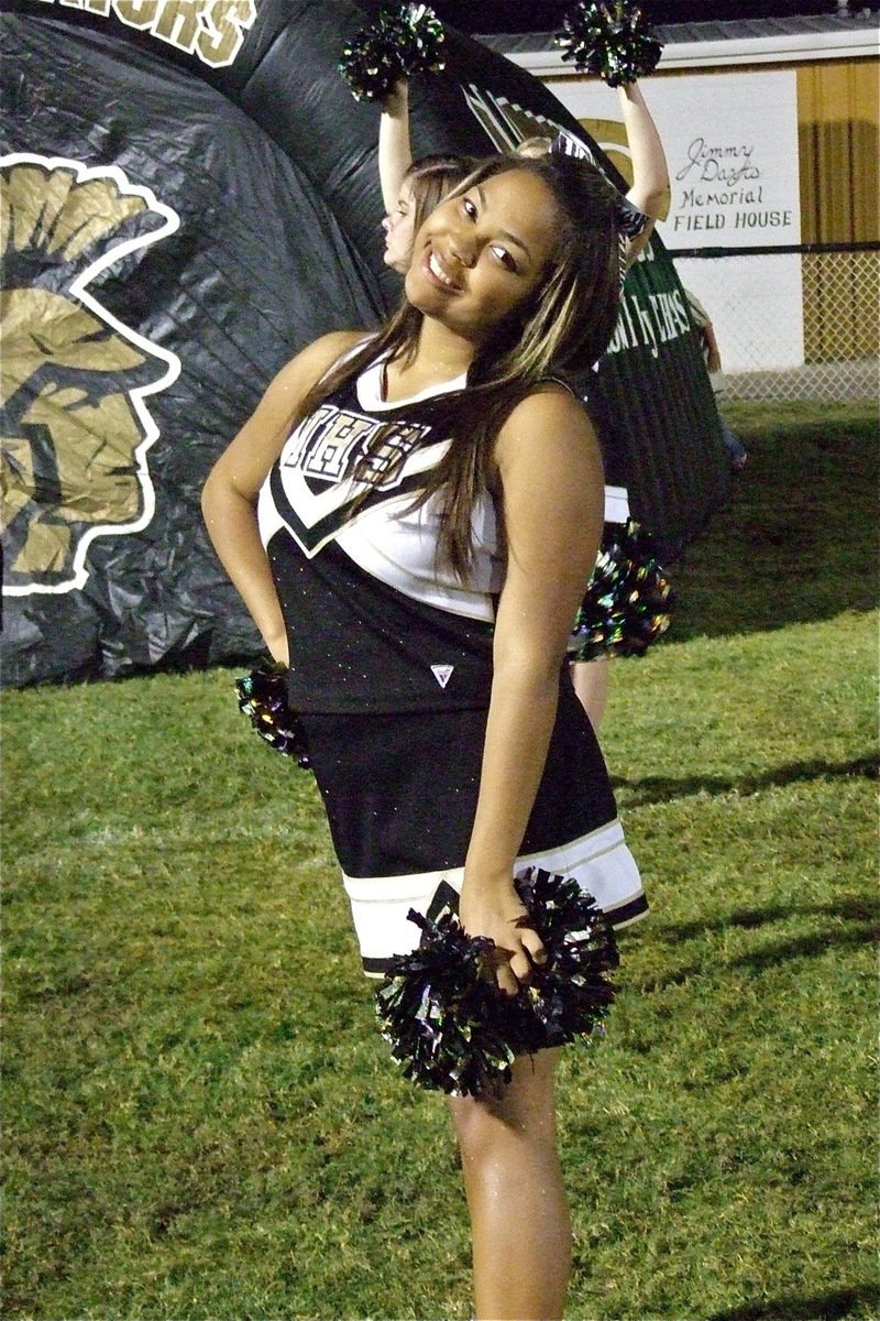 Image: IHS cheerleader Destani Anderson is ready for game time.