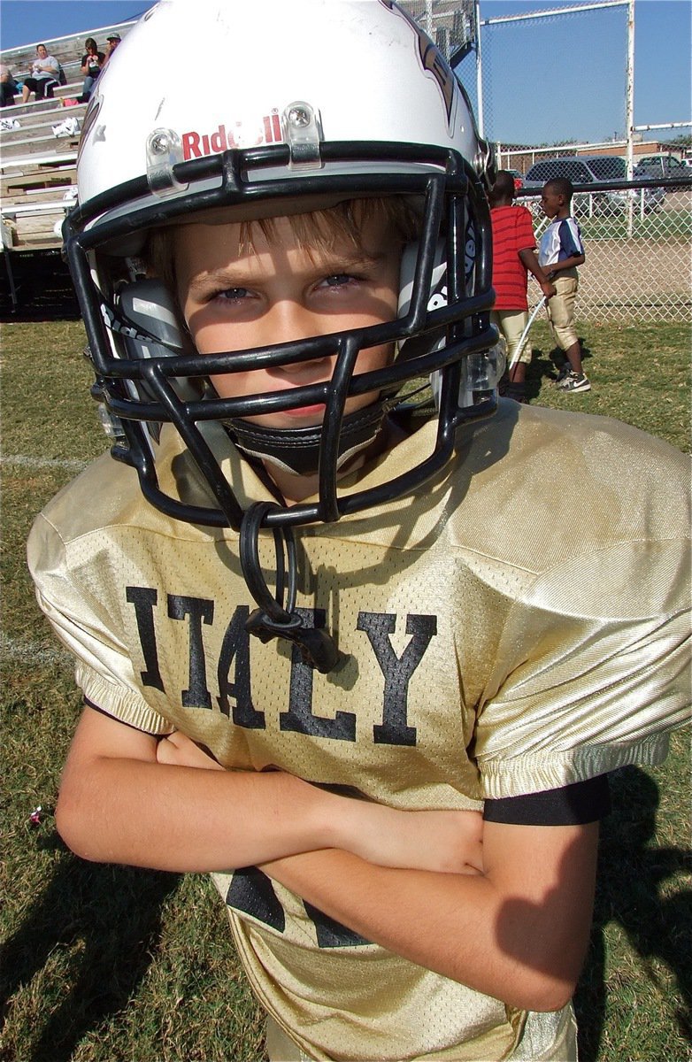 Image: Parker Richters(12) looked fierce against the Blooming Grove Lions.