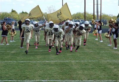 Image: The IYAA A-Team (5th &amp; 6th grades) takes the field to take on the Mildred Eagles in a matchup between unbeaten teams.
