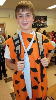 Image: Brandon “Fred” Connor is ready for Halloween and the lunch whistle, “Yabba dabba Boo!”